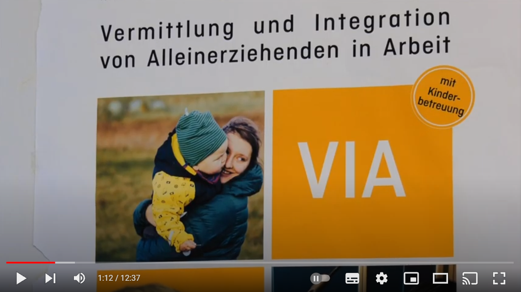 Screenshot aus dem Video: VIA - Vermittlung und Integration in Arbeit für Alleinerziehende