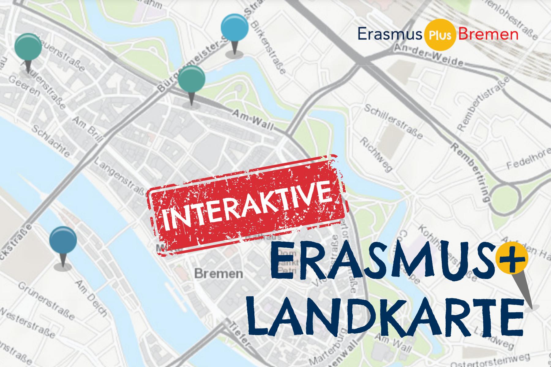 Foto der interaktiven Erasmus+ Landkarte