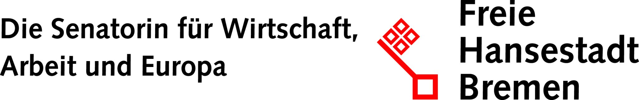 Schriftzug auf dem steht Senatorin_für Wirtschaft daneben das Logo und die Aufschrift Freie Hansestadt Bremen